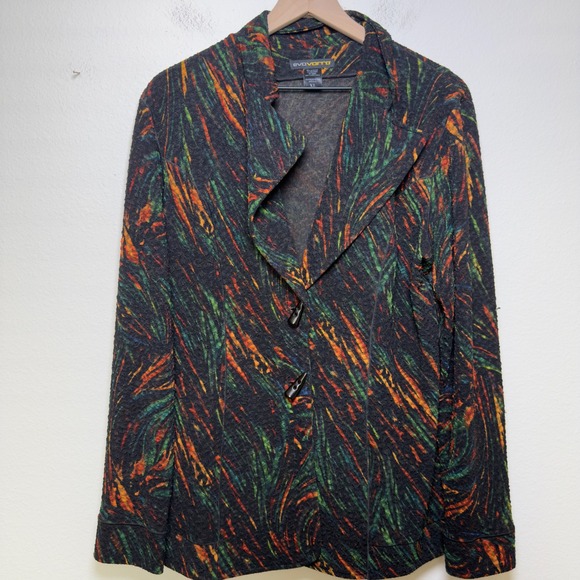 Eva Varro Women Blazer Jacket XL Art to Wear Lagenlook Multicolor Abstract - Picture 2 of 9